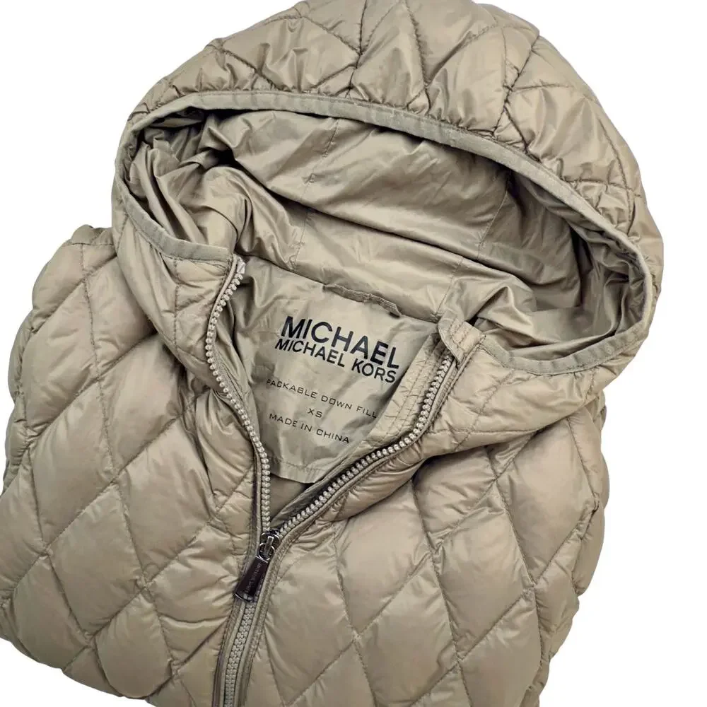 Michael Kors Nissy Packable Jacket  Hooded Down Fill PufferGoose